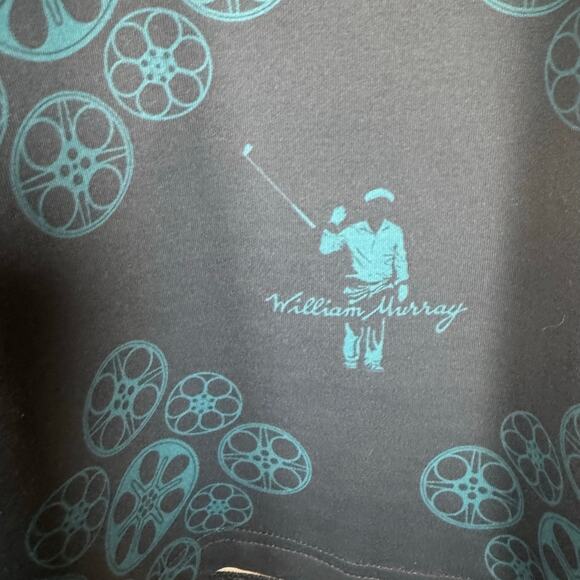 William Murray Men’s M Golf Polo Shirt Blue Movie Reel Print Stretch Performance - Picture 10 of 13